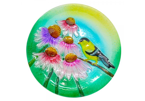  Goldfinch Glass Bird Bath 