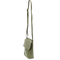 Vegan Leather Front Flap Crossbody Bag