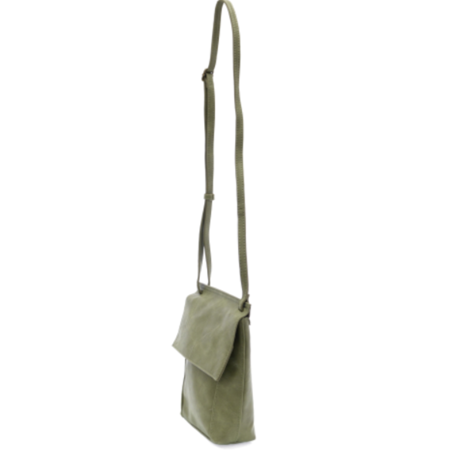 Vegan Leather Front Flap Crossbody Bag