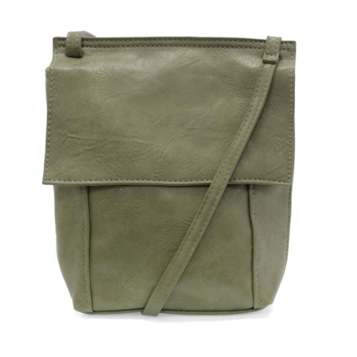  Joy Accessories Vegan Leather Front Flap Crossbody Bag 