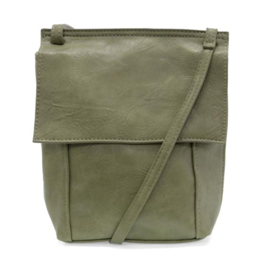 Vegan Leather Front Flap Crossbody Bag