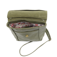 Vegan Leather Front Flap Crossbody Bag