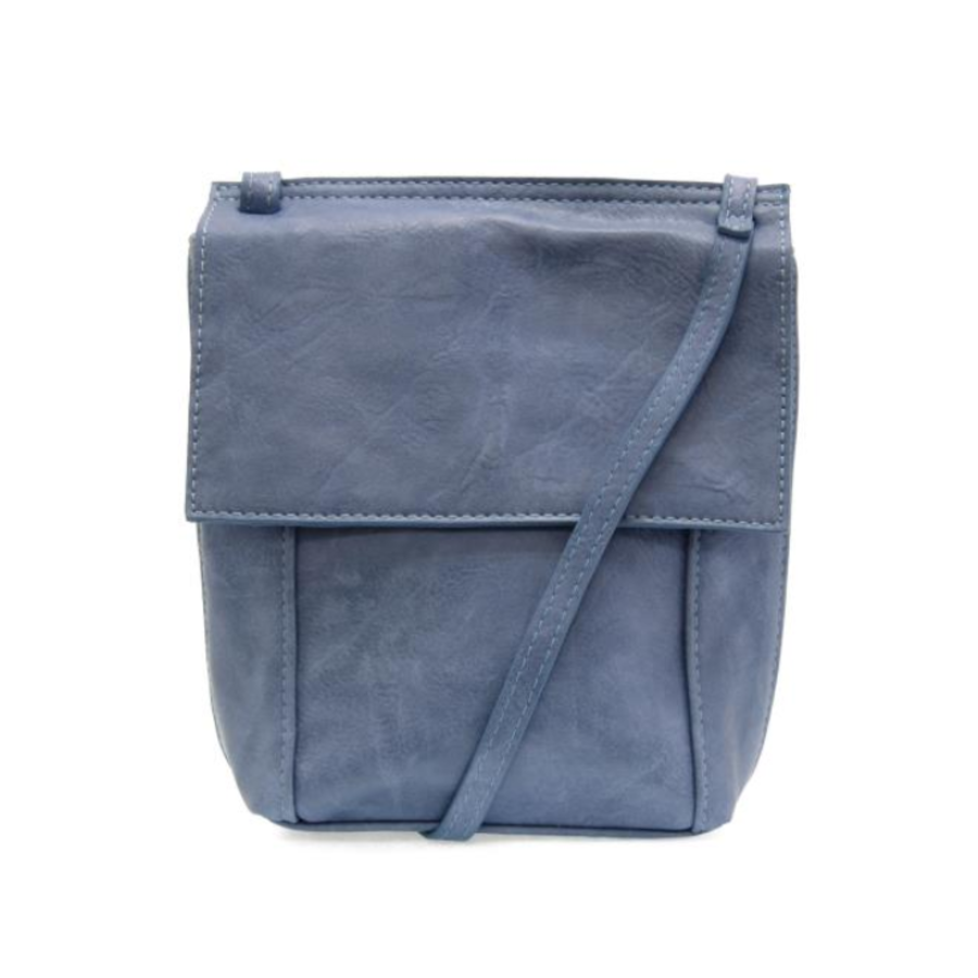 Vegan Leather Front Flap Crossbody Bag