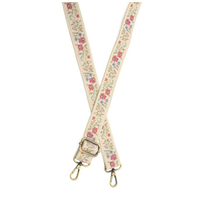 1.2" Pink Trailing Floral Guitar Strap