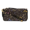 Joy Accessories Vegan Leather Floral Zip Around Wristlet