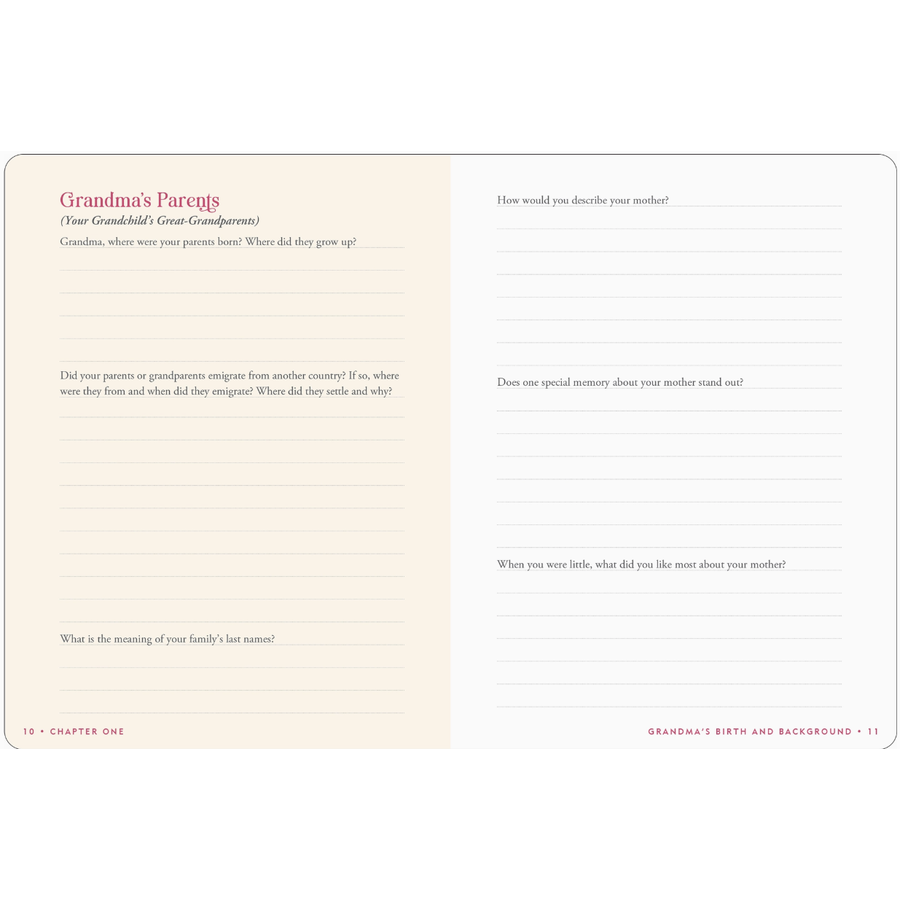 Grandma's Story Keepsake Memory Journal