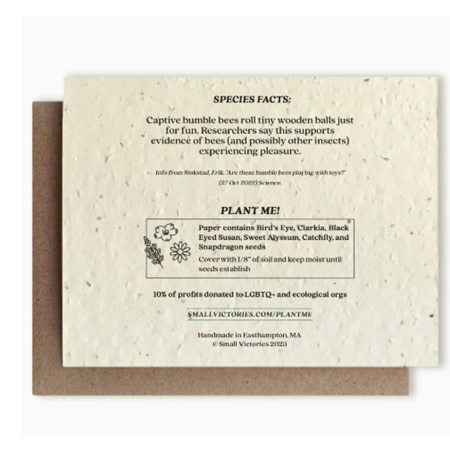 Plantable Wildflower Seed Card - Bumble Bee