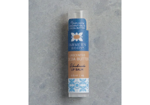  Farmer's Body Cocoa Butter Unscented Vegan Lip Balm 