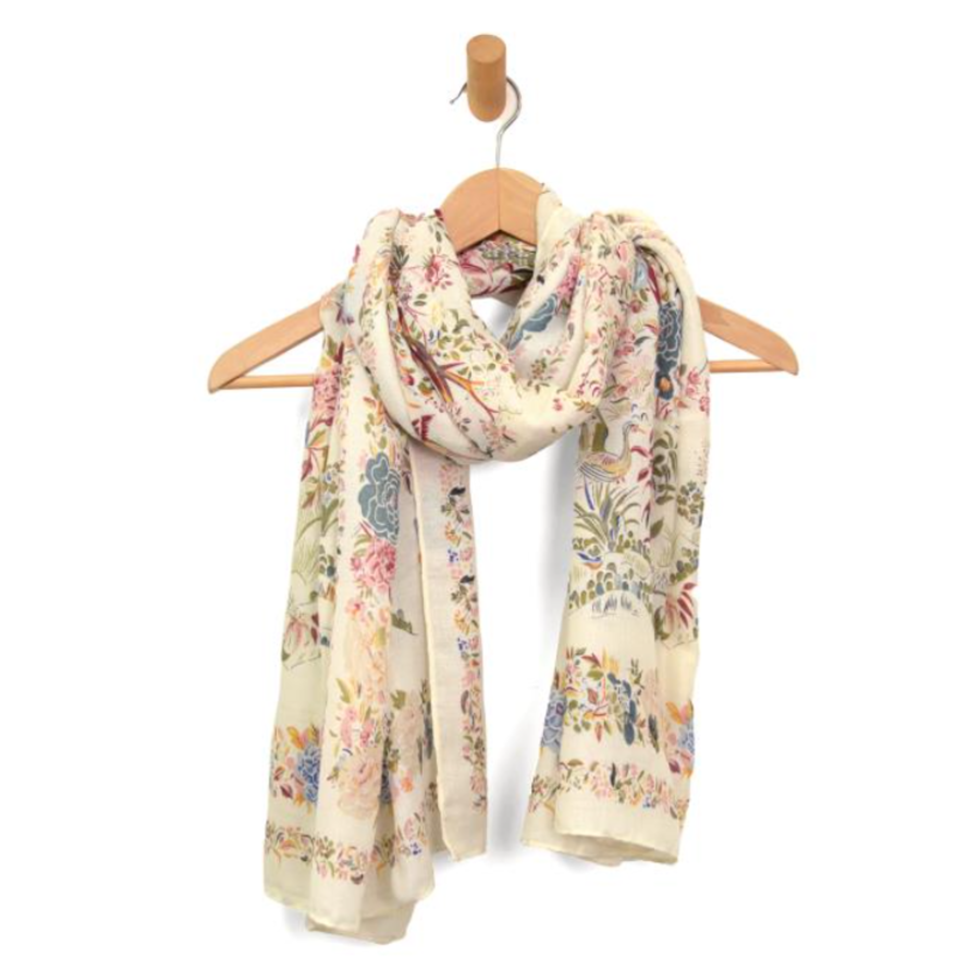 Birds & Flowers Scarf Multi