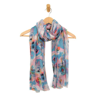 Turquoise Abstract Circles Scarf