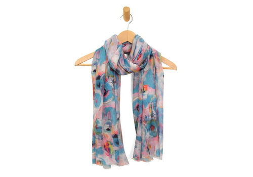  Joy Accessories Turquoise Abstract Circles Scarf 