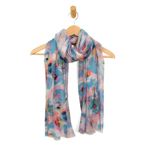  Joy Accessories Turquoise Abstract Circles Scarf 