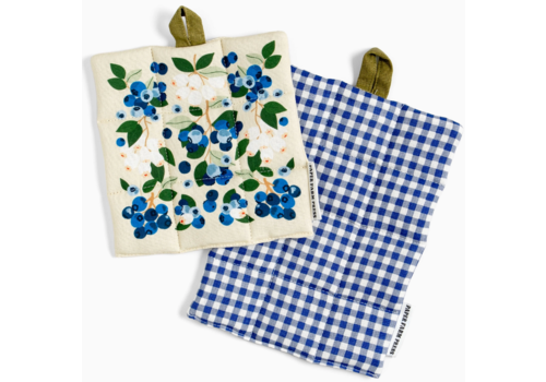  Paper Farm Press Blueberry Field Pot Holder Set 