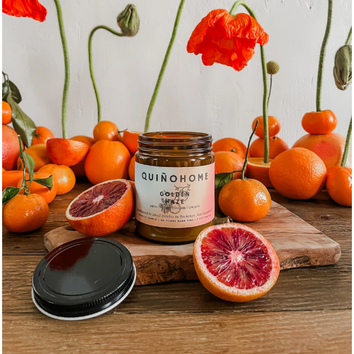  quiñohome Golden Haze Soy Candle 7 oz. Jar 