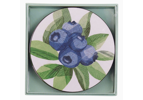  Rockflowerpaper Blueberry Bunch Coasters Set of 4 