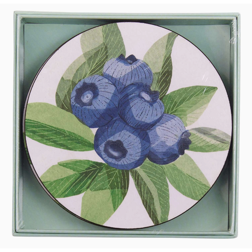  Rockflowerpaper Blueberry Bunch Coasters Set of 4 