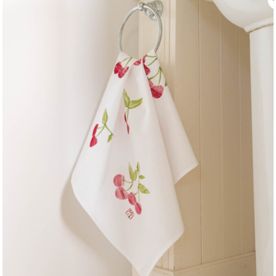 Flour Sack Towel Cherries