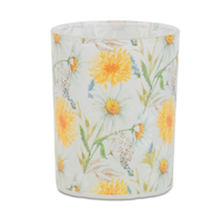 Yellow & White Flowers Candle Holder