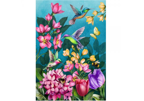  Springtime Hummingbirds House Flag 