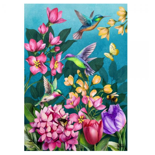  Springtime Hummingbirds House Flag 