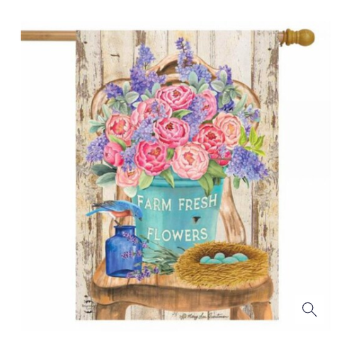  Farm Fresh Peonies House Flag 