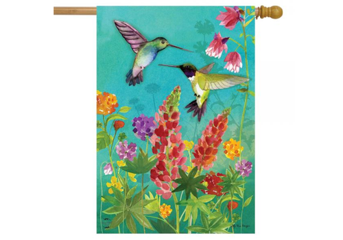  Hummingbird Greeting House Flag 