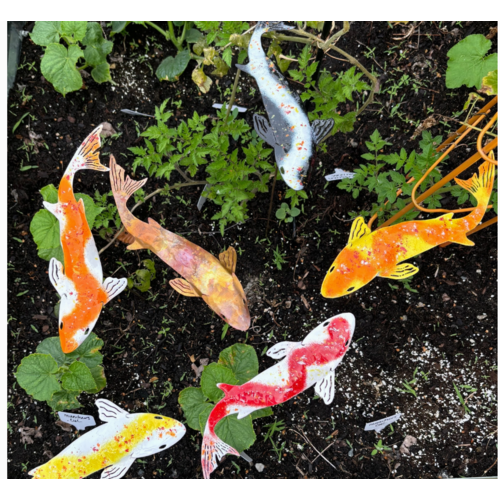  Clever Goods Enamel Koi on Stake 