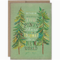 Between Two Pines Blank Card