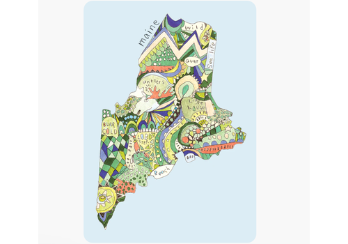  Allport Editions Doodle Card Maine 