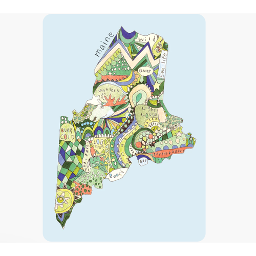  Allport Editions Doodle Card Maine 