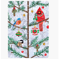 3 Birds in Tree Holiday Card