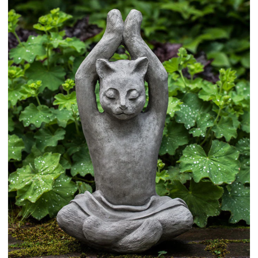 Yoga Cat Cast Stone Statue