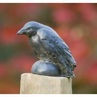 Small Raven Cast Stone Statue