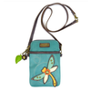 Chala Handbags Cell Phone Crossbody Dragonfly Turquoise
