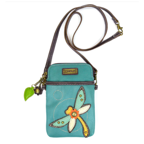  Chala Handbags Cell Phone Crossbody Dragonfly Turquoise 
