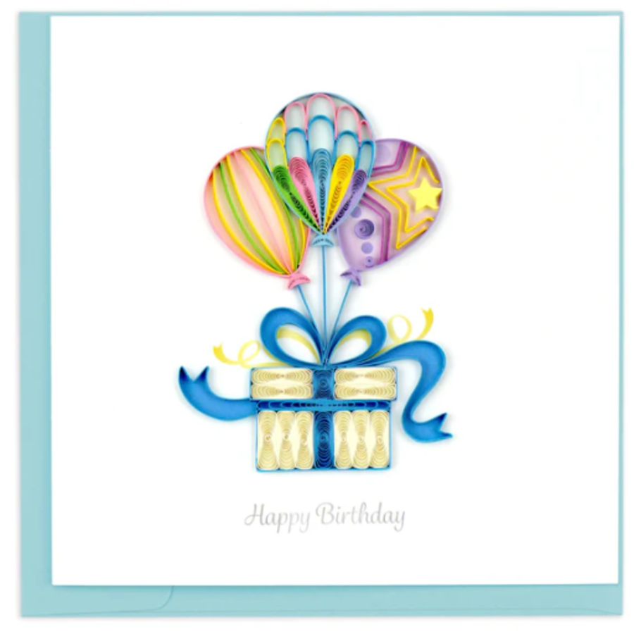 Balloon Surprise Birthday Quill Card
