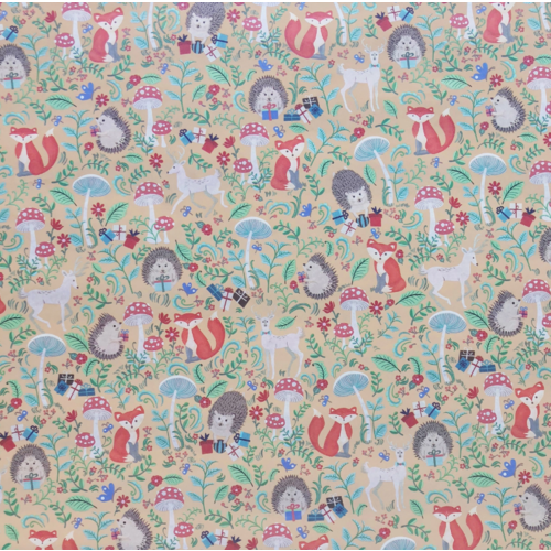  Jillson & Roberts Krafty Fox Wrapping Paper 