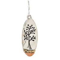 Silver Multi Engraved Tree Earrings