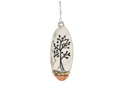  Rain Jewelry Collection Silver Multi Engraved Tree Earrings 