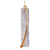 Two Tone Bar Swoop Earrings