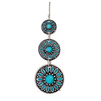 Silver Turquoise Flower Earrings