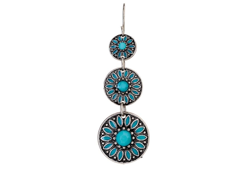  Rain Jewelry Collection Silver Turquoise Flower Earrings 