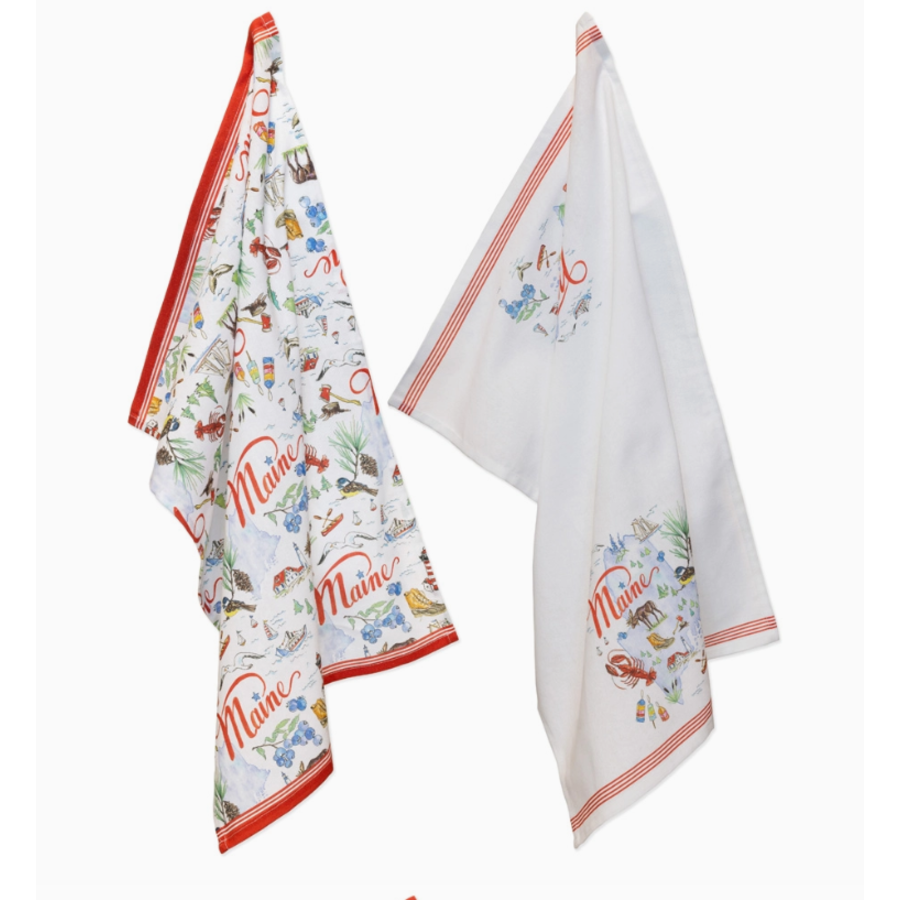 Maine State Collection Cotton Tea Towels Set/2