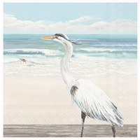 Paper Cocktail Napkins Egret on the Beach
