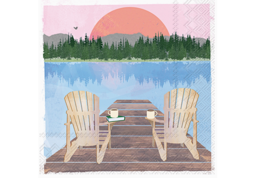  Boston International Paper Cocktail Napkins Sunday Lake Chairs 