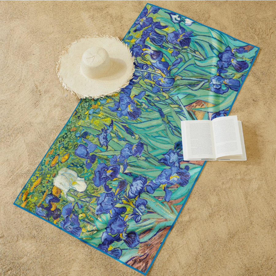 Van Gogh Irises Beach Towel