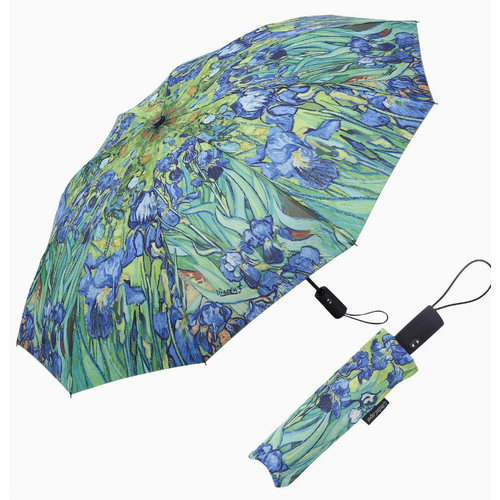  Raincaper Van Gogh Irises Folding Travel Umbrella 