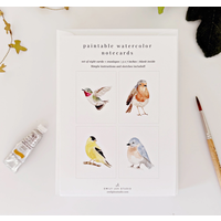 Backyard Birds Paintable Notecards