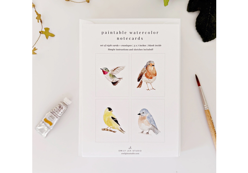 emily lex studio Backyard Birds Paintable Notecards   emily lex studio Backyard Birds Paintable Notecards