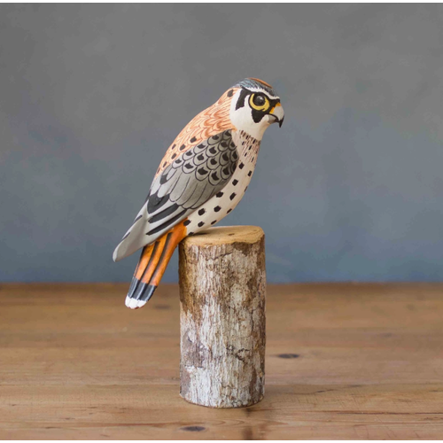 Aviologie Hand Carved Wood Mini Kestrel 